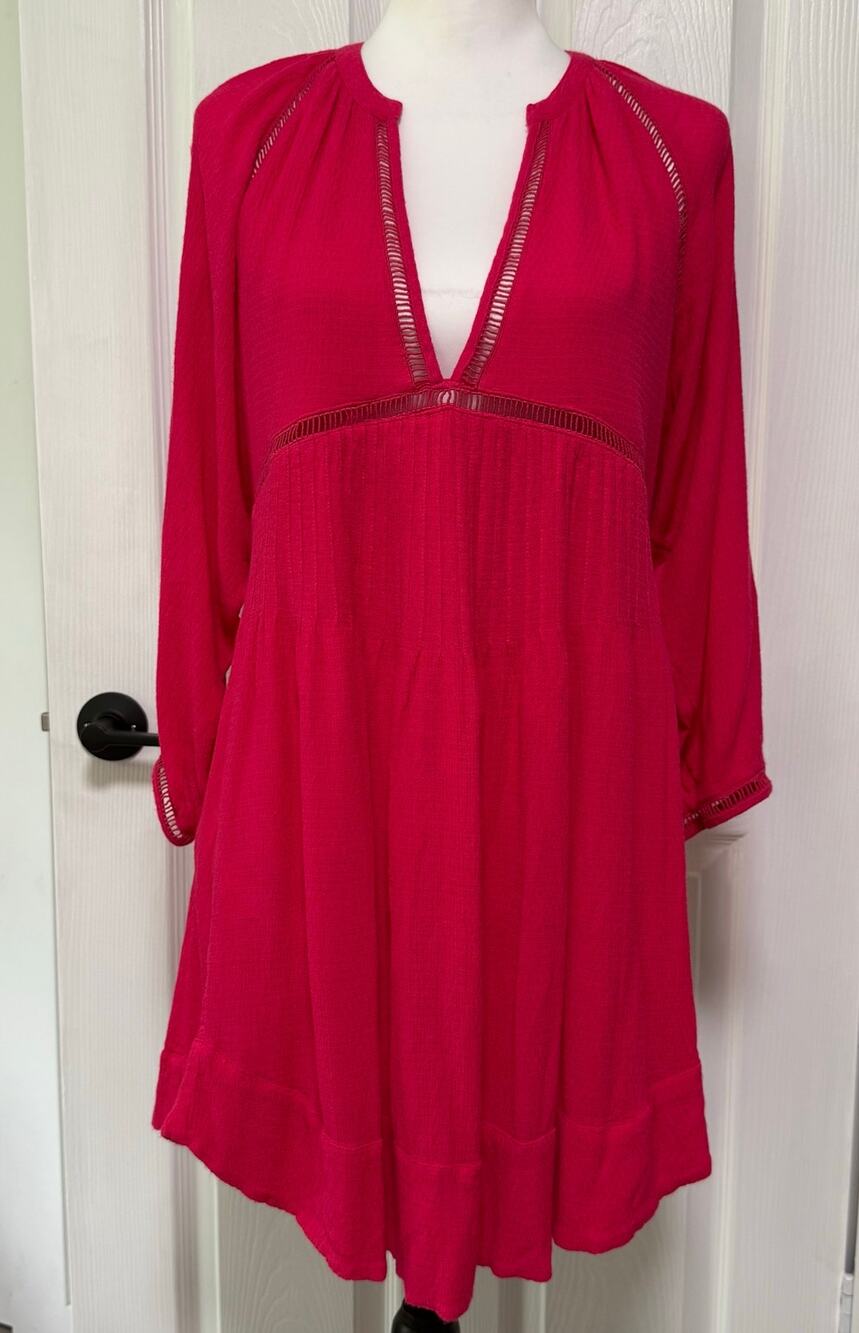 Free People Women's Pink Go Lightly Swing Dress Size Small